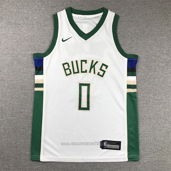 Camiseta Nino Milwaukee Bucks Damian Lillard #0 Association 2022-23 Blanco